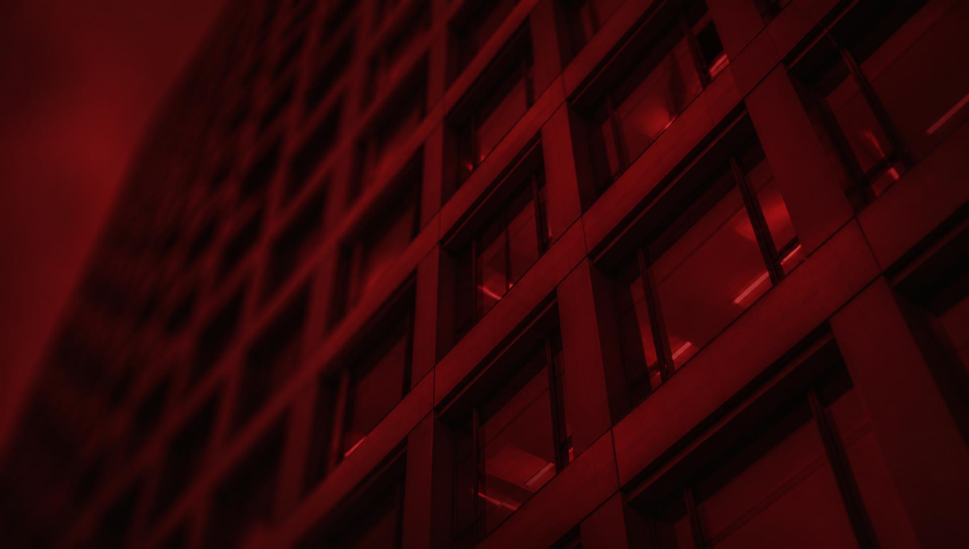 Fachada de prédio corporativo em ângulo diagonal